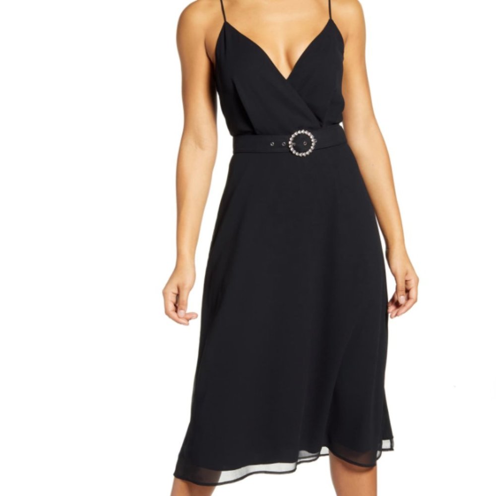 Jeweled Buckle Midi Dress